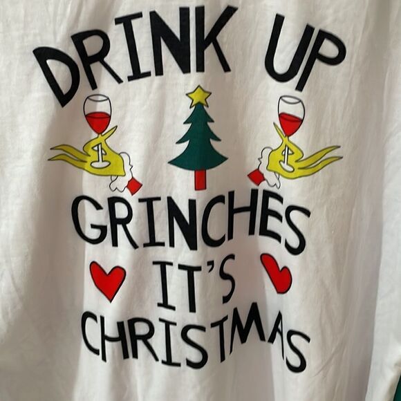UGLY sweater party Christmas party shirt Drink Up Grinches It's Christmas M NWOT - Picture 2 of 5